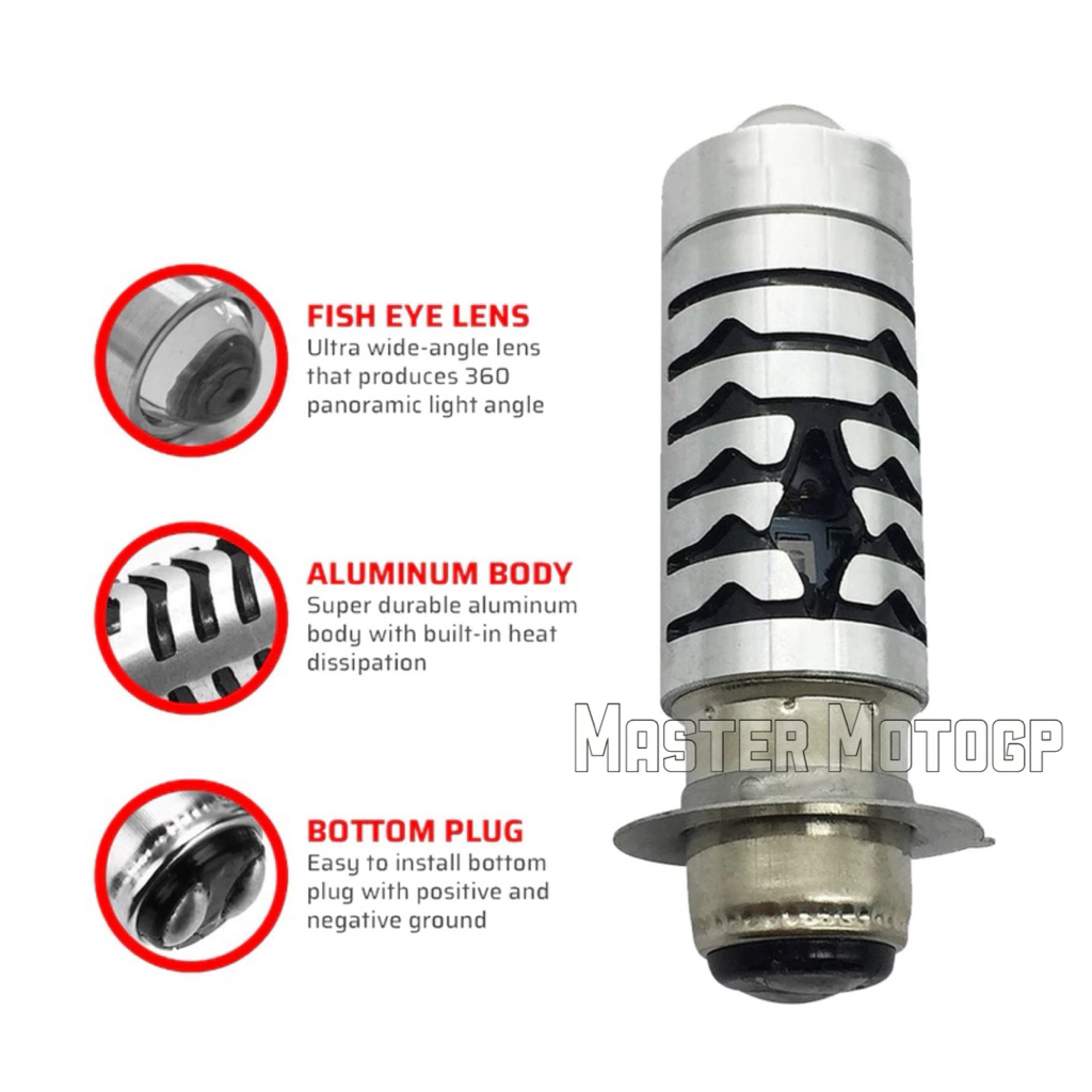 ผลิตภัณฑ์ร้อนรถจักรยานยนต์ LED H6 เลเซอร์ SENJA สีฟ้าด้านหน้าหลอดไฟ H6 P15D SENJA เลเซอร์ LED BEBEK 