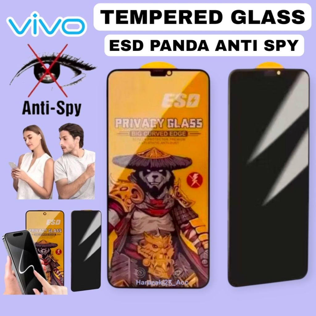 กระจกนิรภัย Esd Panda Anti Spy Vivo Y20a Y20g Y20i Y20s Y20t Y21 Y21a Y21s Y21t Y22 Y22s Y27 Y27s Y2