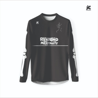 Jersey Running hitam Baju Lari skena Kalavati Running Mentality