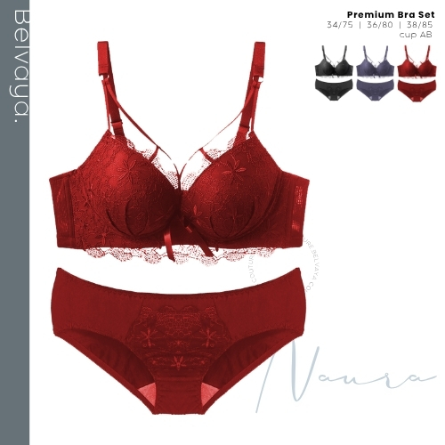 NAURA BRA / BH SET + CD Belvaya cup 34B-38B ไม่มีลวด