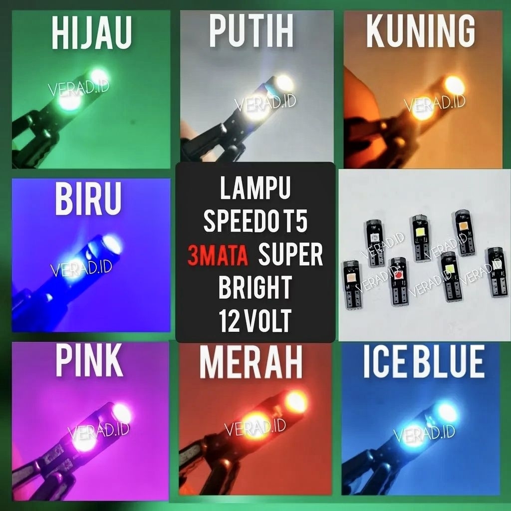 T5 Socket Speedometer ไฟ Led, ไฟ 3 จุด