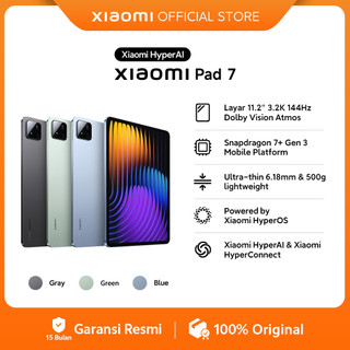Xiaomi Pad 7 (8/256GB) | Snapdragon 7+ Gen 3 | Layar 11.2 3.2K 144Hz Dolby Vision Atmos | Ultra-thin & lightweight | Xiaomi HyperAI [Official Store]