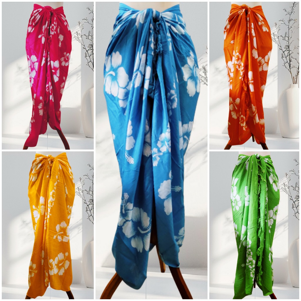 เสื้อผ้า BALI BEACH / FLOWER MOTIF BEACH SArong [TASSEL] COOL RAYON MATERIAL