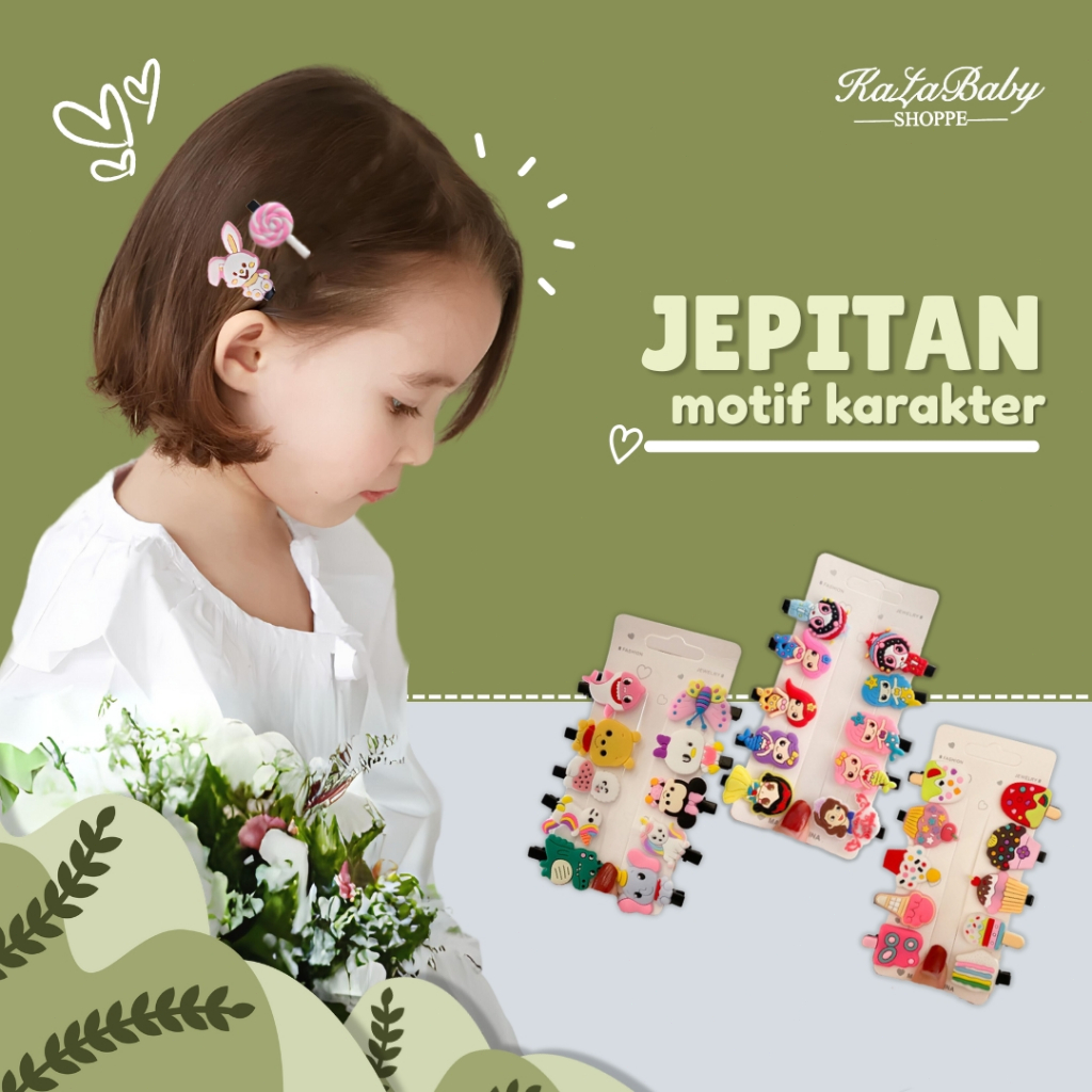 KaLa-Baby 1 ชุด 10 ชิ้นกิ๊บติดผมเด็กผู้หญิงลายดอกไม้เจ้าหญิงน่ารักตัวอักษรคลิปอุปกรณ์เสริม