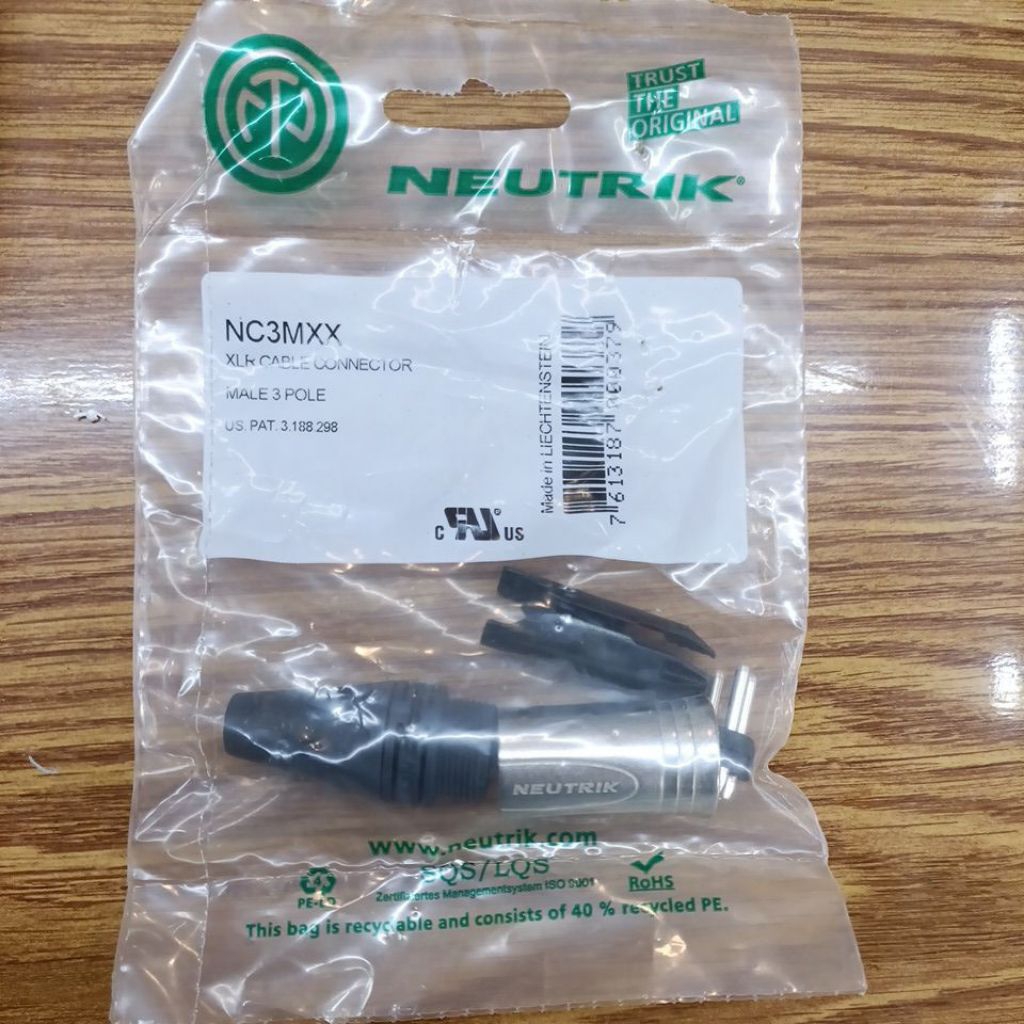 JACK CONNECTOR NEUTRIK NC3MXX CANON XLR 3 PIN ชายต่อชิ้นเดิม