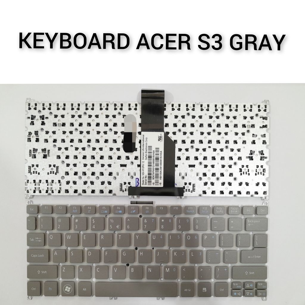 คีย์บอร์ด ACER S3 GREY Acer Aspire S3 S3-951 V5-171 S5-391 - สีเทา