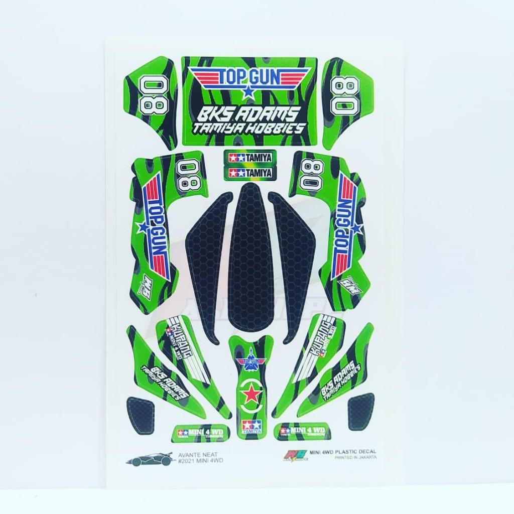 HIJAU Avante Sticker - BKS Adam Topgun - ตัวเครื่องสีดํา/เขียว - ไวนิล
