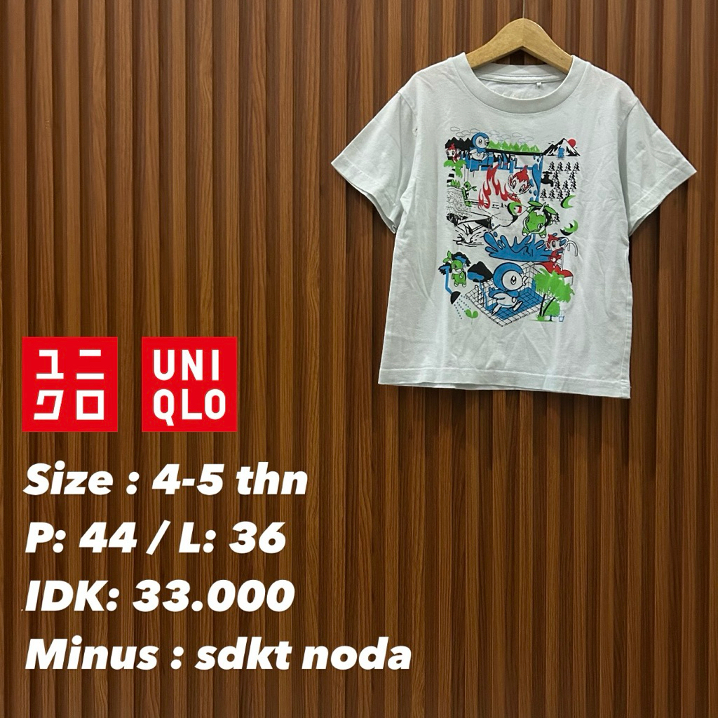 Ut unikloo x pokemon เสื้อยืดเด็ก ไซส์ 4-5 ปี