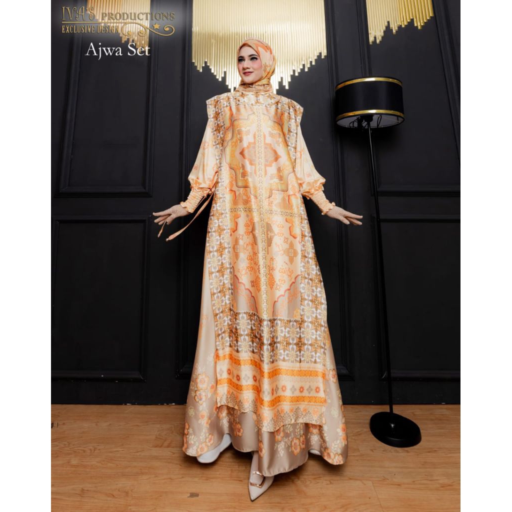 Premium Ajwa Syari Gamis Set By Ivas Premium / Modern Syari Gamis / Syari Gamis สวย / หรูหรา Syari G