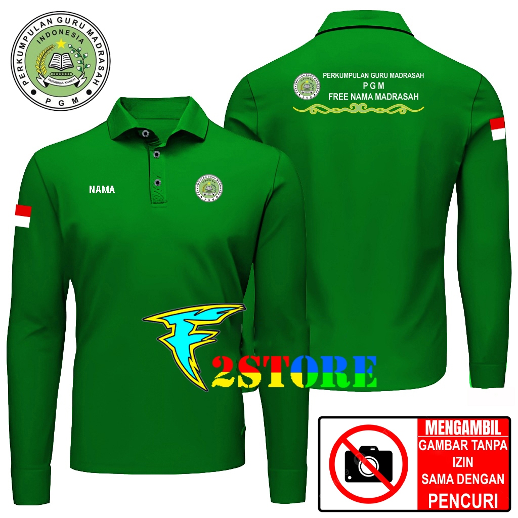 เสื้อยืดคอปกคอปก รุ่นสําหรับ MADRASAH TEACHERS - PGM FREE CHEST NAME และ MADRASAH Wangky Shirt F2AST
