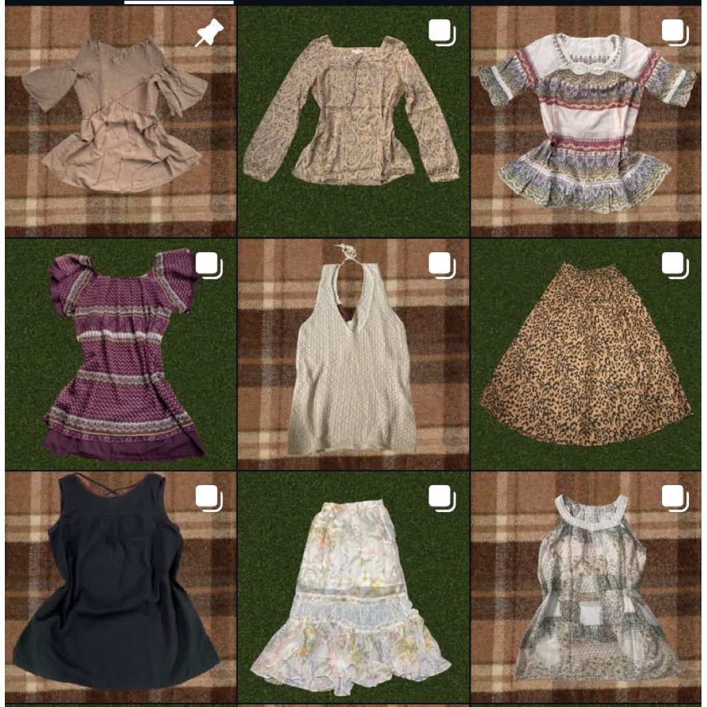 Thrift mori kei vintage cottagecore boho tops