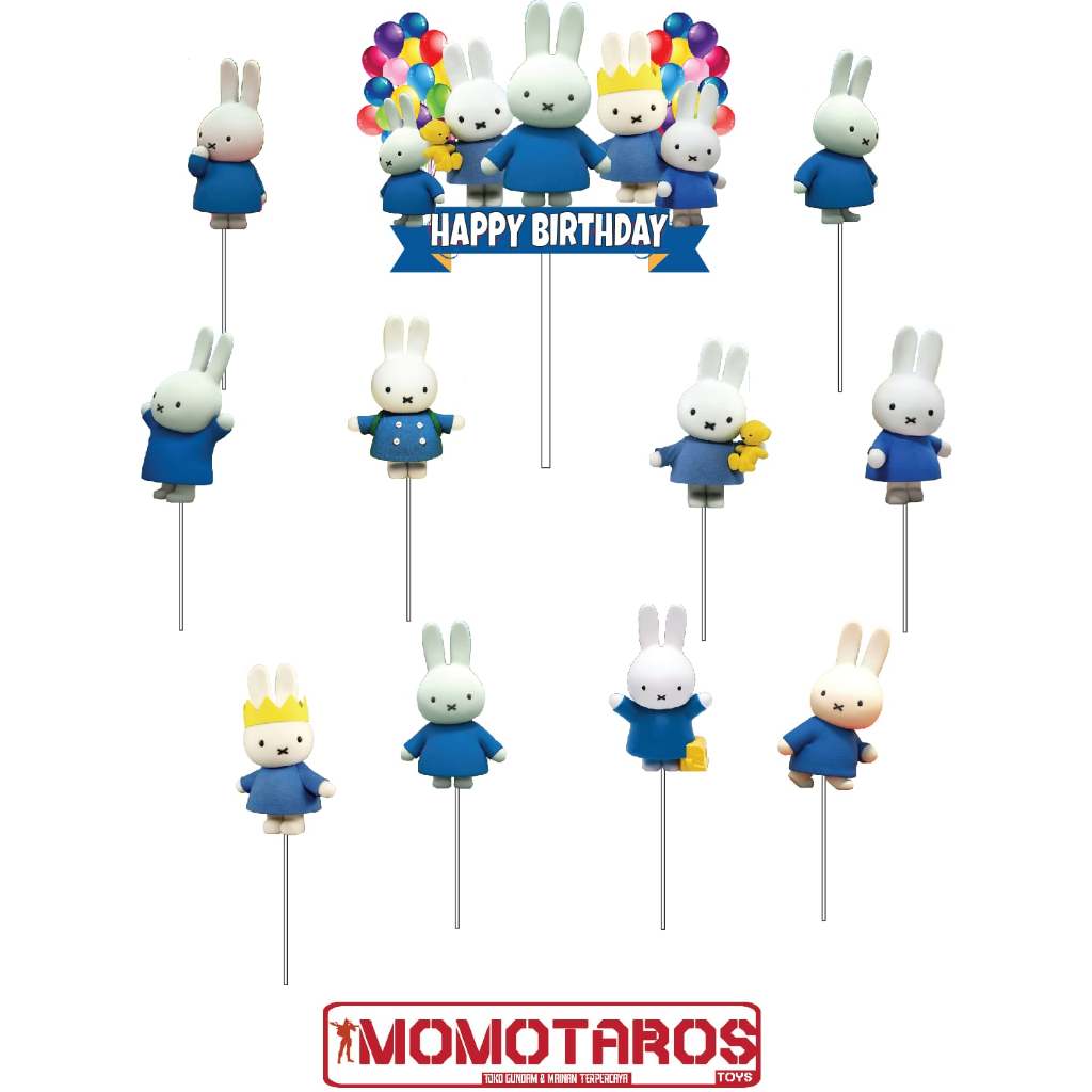 การ์ตูนแอนิเมชั่น Miffy bunny Cake Topper