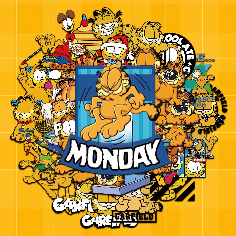 Garfield Movie Stickers 40 ชิ้นสมุดกันน้ํา HP Laptop Helmet Tumbler Loverstuff
