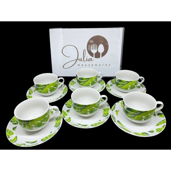 KPZ-05CS Leaf Motif Cup Set (บรรจุ 6 คู่)