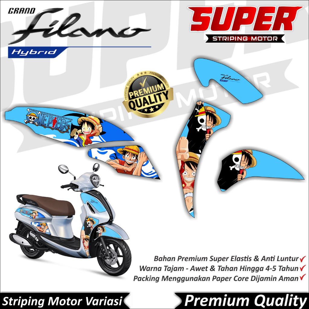 สติ๊กเกอร์ Grand Filano Anti-Fade Cool Filano Striping Yamaha Grand Filano One Piece Striping