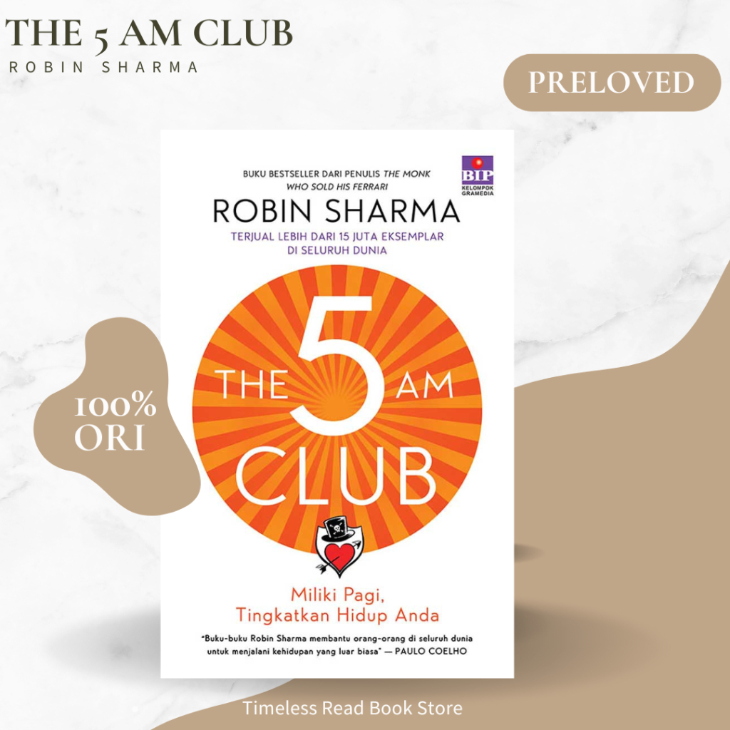 ขาย หนังสือ The 5 Am Club โดย Robin Sharma Original Like New