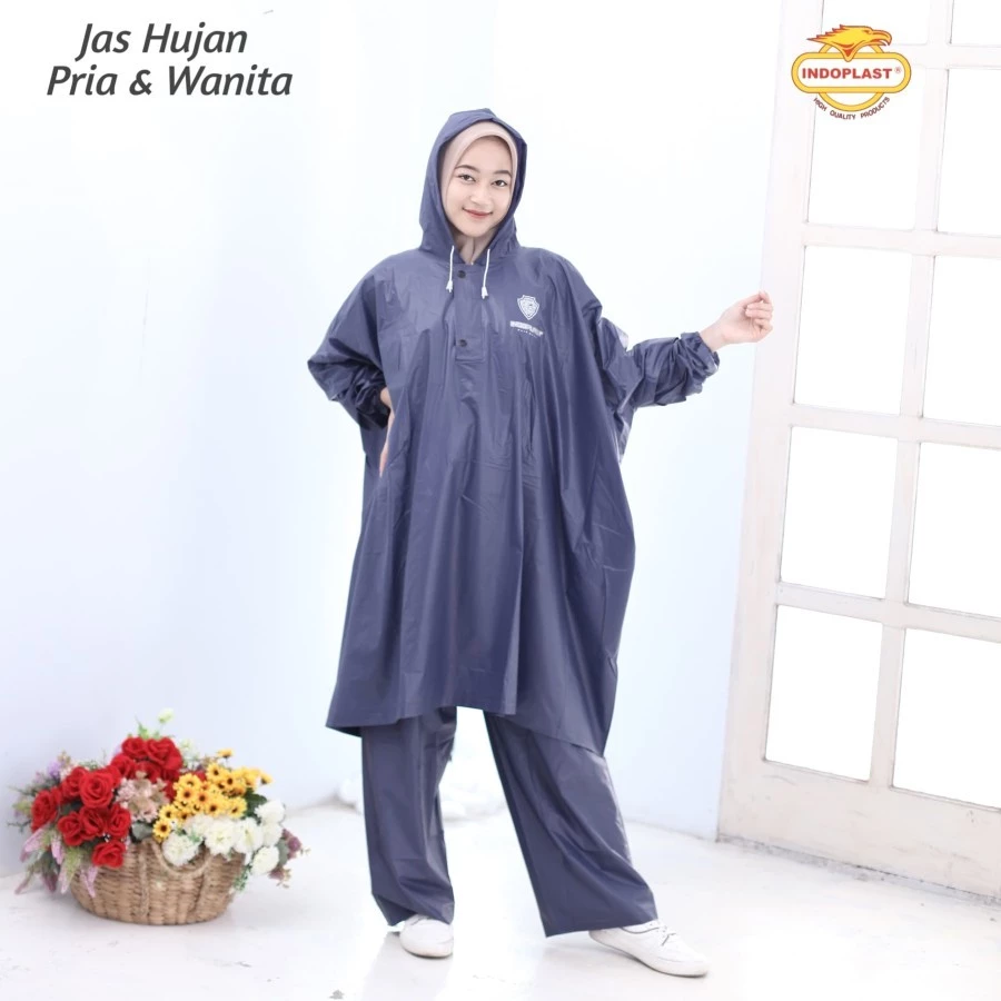 ชุดเสื้อกันฝนพร้อมกางเกง PREMIU Poncho Indoplast สำหรับผู้ใหญ่ thumbnail 7