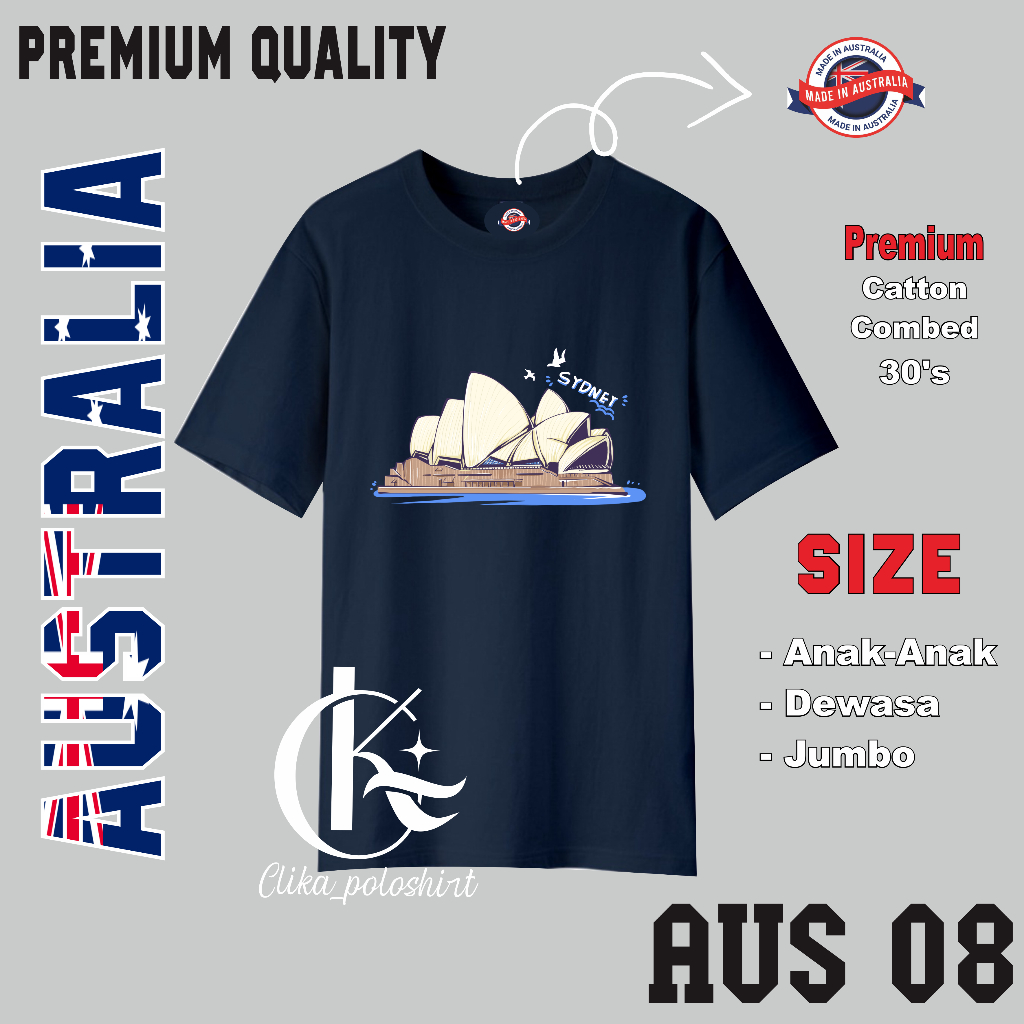 เสื้อยืด Sovenir By Australia Sydney Kangoroo / เสื้อยืด Australia Sovenir By Type Aus08
