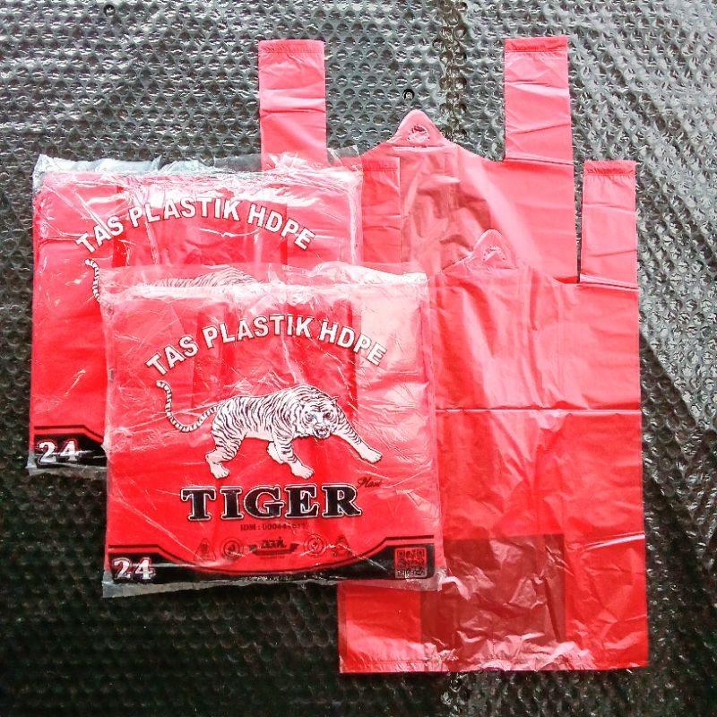 MERAH HD Tiger 24 3 ออนซ์ ถุงพลาสติกสีแดง (แพ็ค) [ต้นฉบับ]