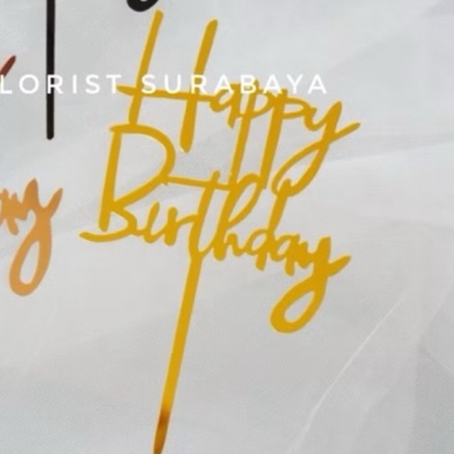 ACRYLIC เค้ก TOPPER ตกแต่งสุขสันต์วันเกิด HBD วันเกิด