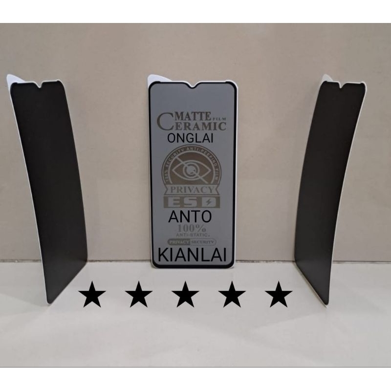 SAMSUNG A12 MATTE Film เซรามิค 100% SECURITV ANTI-PEELING FILM PRIVACY ANTI-SPY 100% ANTI-STIC 100% 