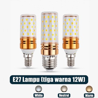 LAMPU CANDLE 3 WARNA E27 E14 3 LED MODEL LILIN HIAS 12WATT 12 WATT JAGUNG PUTIH KUNING