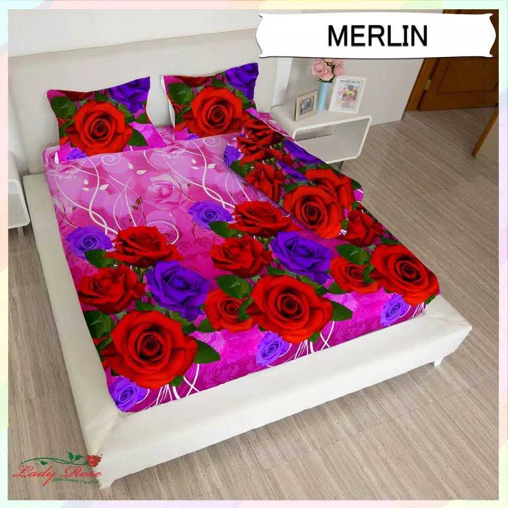 Lady Rose Extra King Size ผ้าปูที่นอน B2 200x200x20 2 หมอน 2 หมอนข้าง - Merlin
