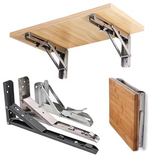 2pcs Bracket Engsel Siku Meja Lipat Ambalan Dinding Rak Gantung Stainless 8 10 12 14 16 18 Inch