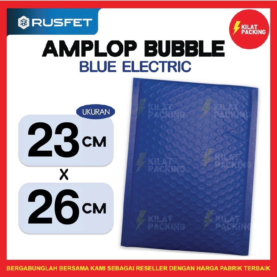 บรรจุภัณฑ์ฟอง Online Bubble Mailer Polybubble Blue Electric Envelope 23x26 ซม.หน่วย