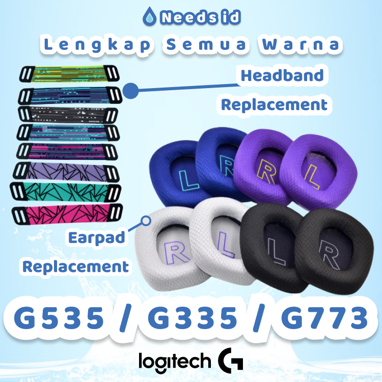 Logitech G335 / G535 / G733 เปลี่ยนโฟม Lightspeed Earpad Earcup แผ่นรองหูฟังเบาะถ้วยโฟมเปลี่ยน