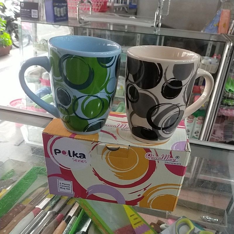 แก้วเซรามิค - POLKA SERIES COREL MUG - QUEEN MARY - แก้ว / แก้วเซรามิค