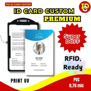 Cetak ID Card Custom Premium PVC Ready RFID NFC Card Print UV Name Tag Member Card