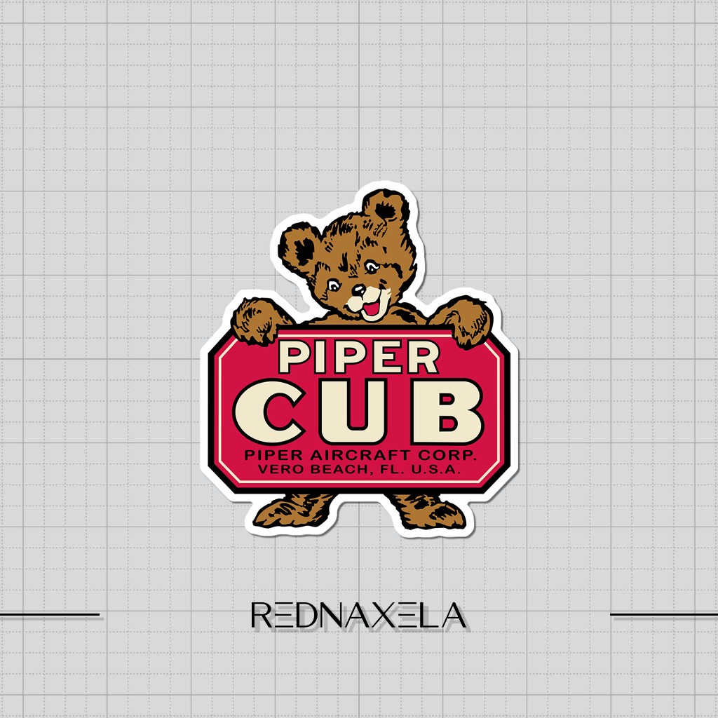 สติ๊กเกอร์ไวนิล Piper Cub (Antique) โลโก้แล็ปท็อปสติกเกอร์กระเป๋าเดินทางสติกเกอร์กันน้ําคุณภาพสูง
