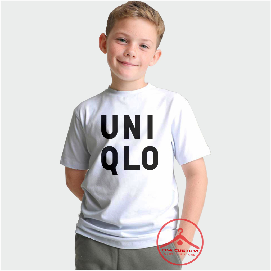 เสื้อยืดเด็ก Unie QLOE สําหรับเด็กหญิงและเด็กชาย หวีผ้าฝ้าย แขนสั้น