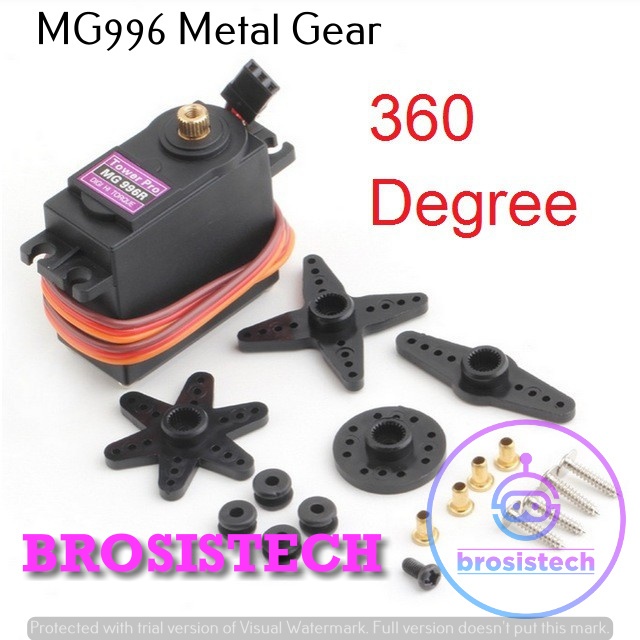 เซอร์โวไมโครมอเตอร์ MG996R MG996 เกียร์โลหะ TowerPro 360 องศา