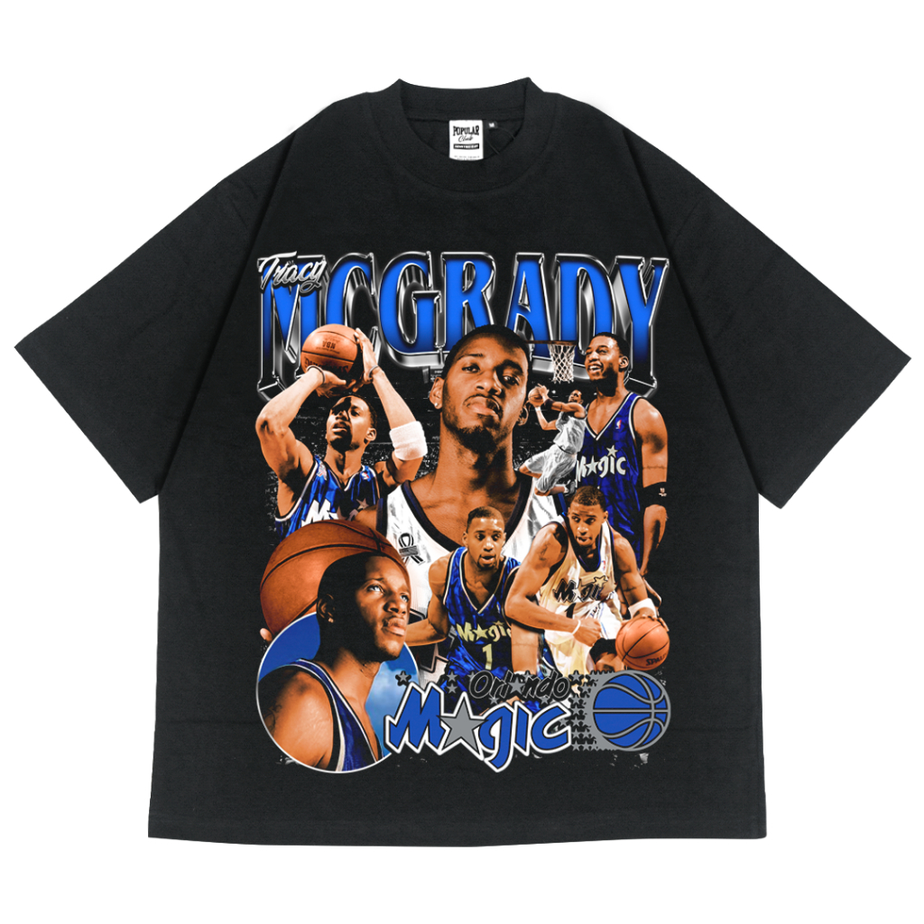 เสื้อยืด Tracy Mcgrady Oversize HEAVYWEIGHT 16s Black Popular