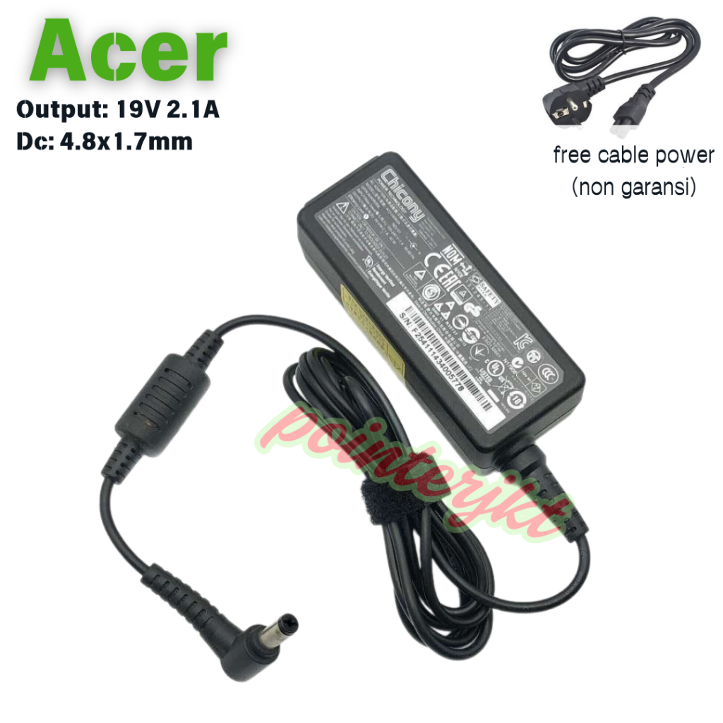 Acer Chicony 19V 2.1A อะแดปเตอร์ชาร์จแล็ปท็อป Z476 4.8 x 1.7 มม.