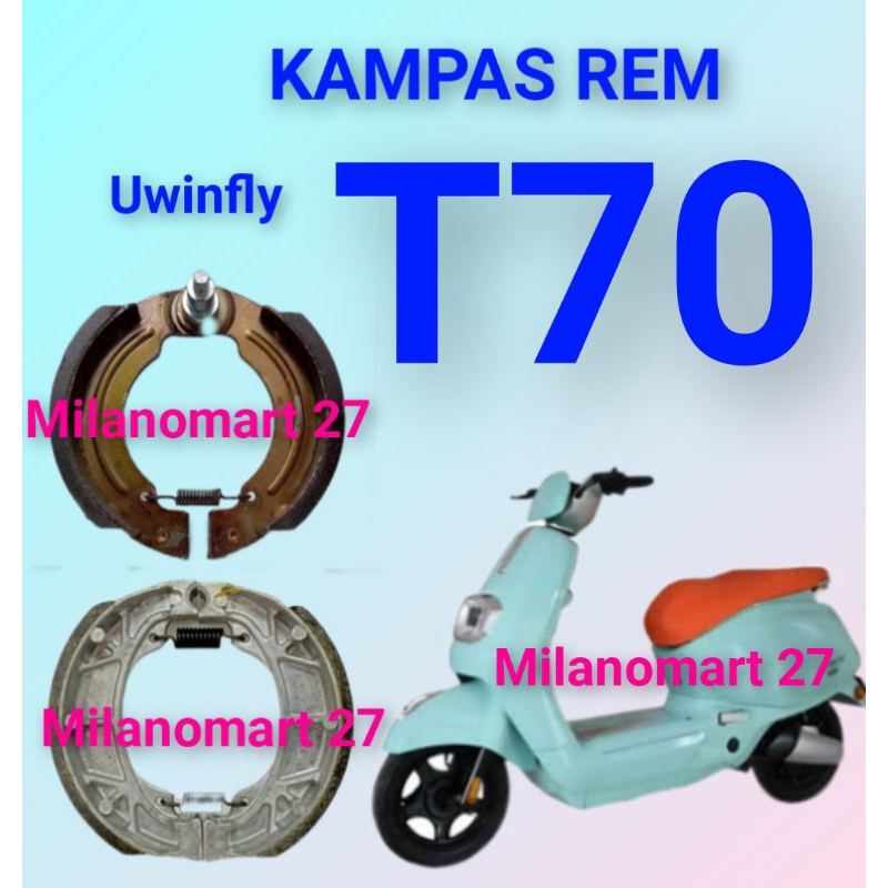 Uwinfly T70 ผ้าเบรค uwinfly t70 ผ้าเบรคจักรยานไฟฟ้า