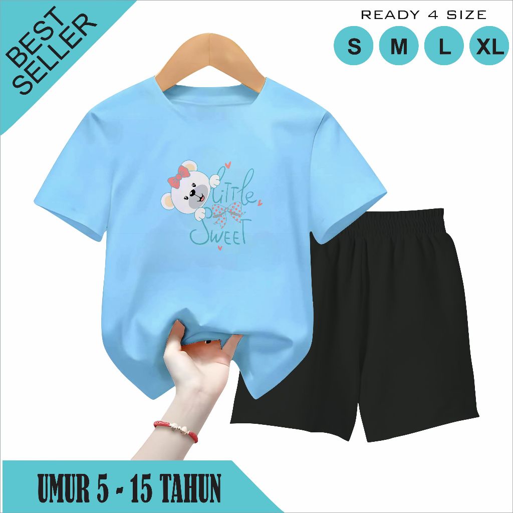 กางเกงขาสั้นเด็ก Set 5-15 Years Old sweet Motif