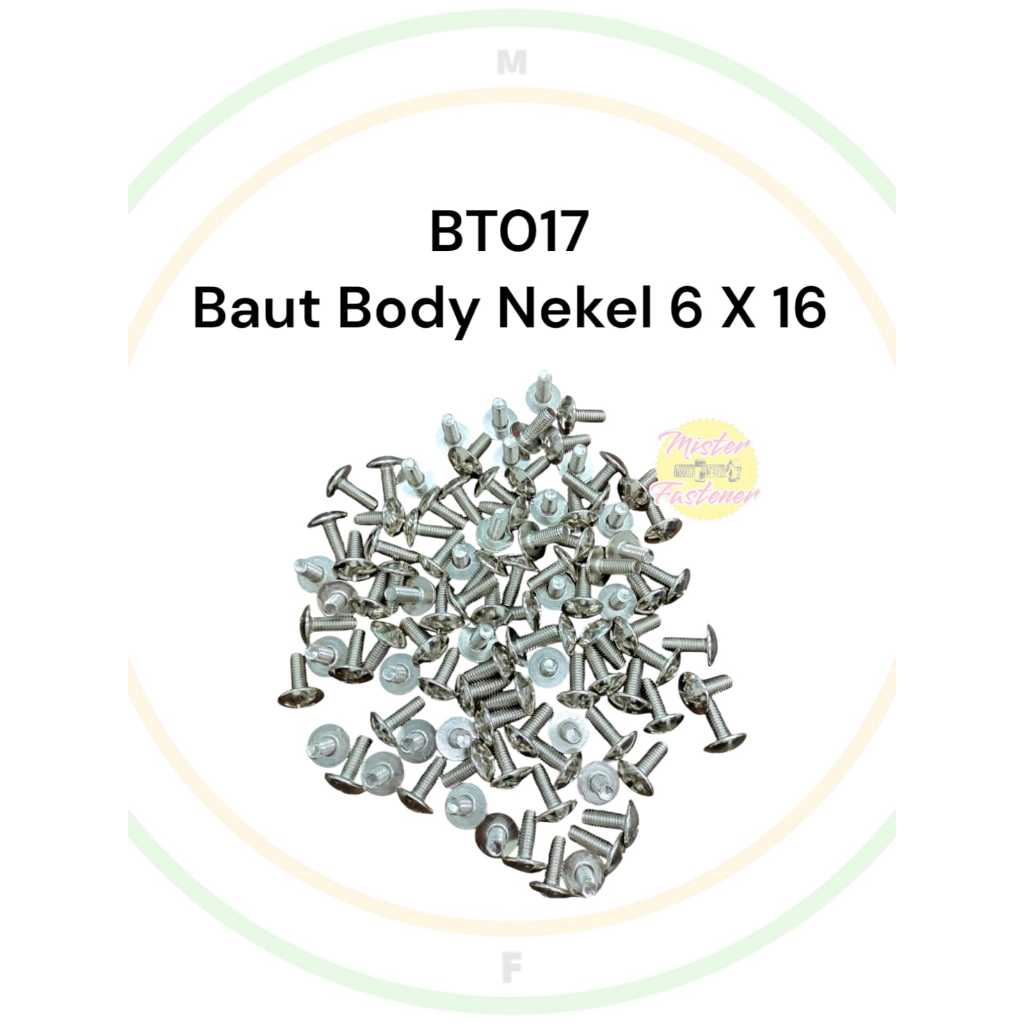 100 ชิ้น Body Bolts M6x16 Nekel Grand Bolts 10 ยาว 1.5 ซม.