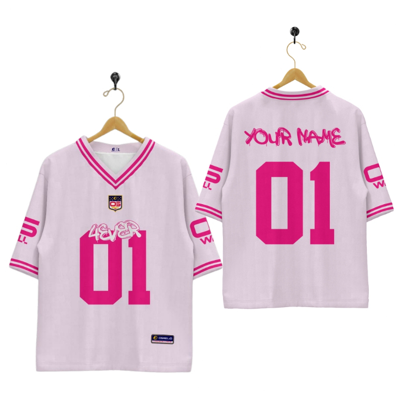 RUGBY HOCKEY 4EVER PINK JERSEY ฟรีชื่อและหมายเลขกลับพิมพ์เต็มรูปแบบ