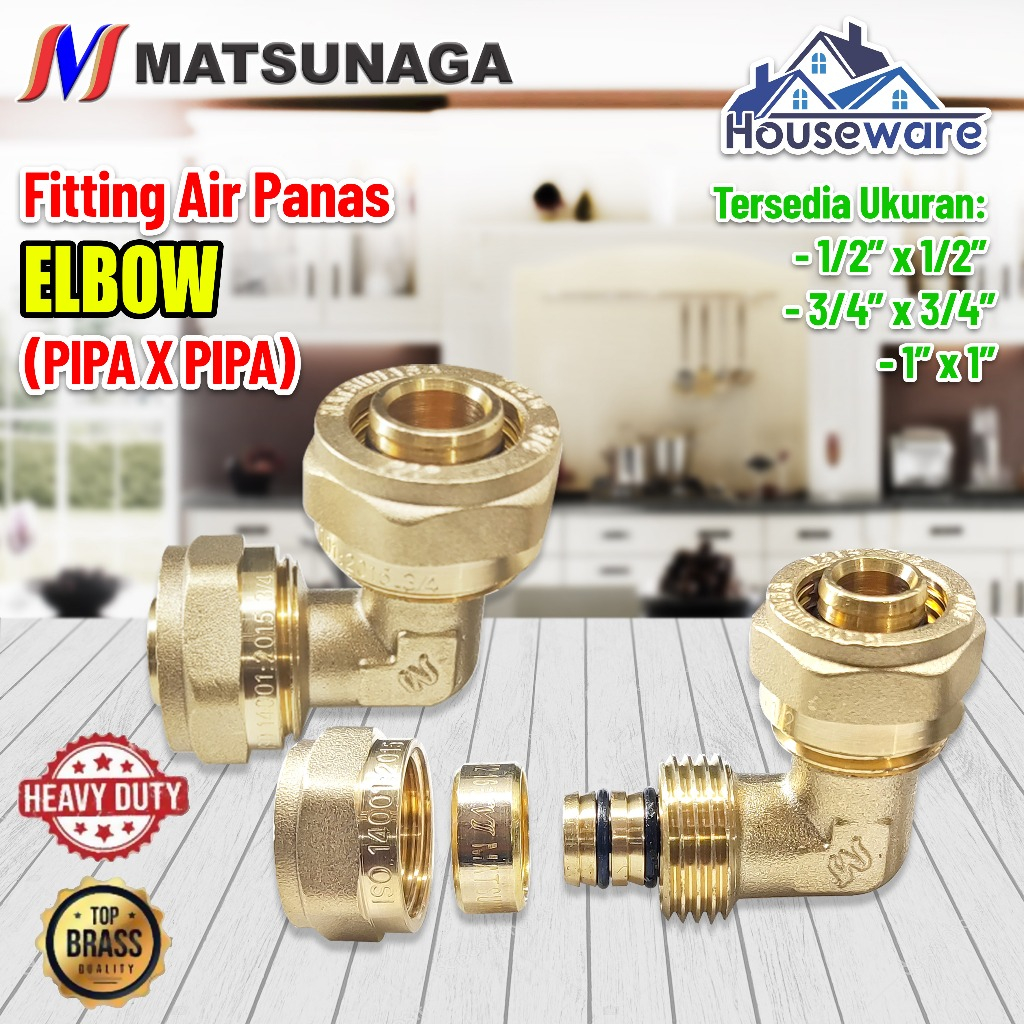 MATSUNAGA BRASS HOT WATER PIPE ELBOW CONNECTION X PIPE
