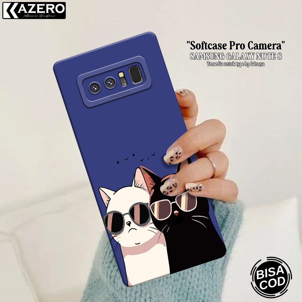 Softcase Hp SAMSUNG GALAXY NOTE 8 แฟชั่นกรณีแมว SAMSUNG GALAXY NOTE 8 Pro กล้องป้องกัน Hp กรณีน่ารัก
