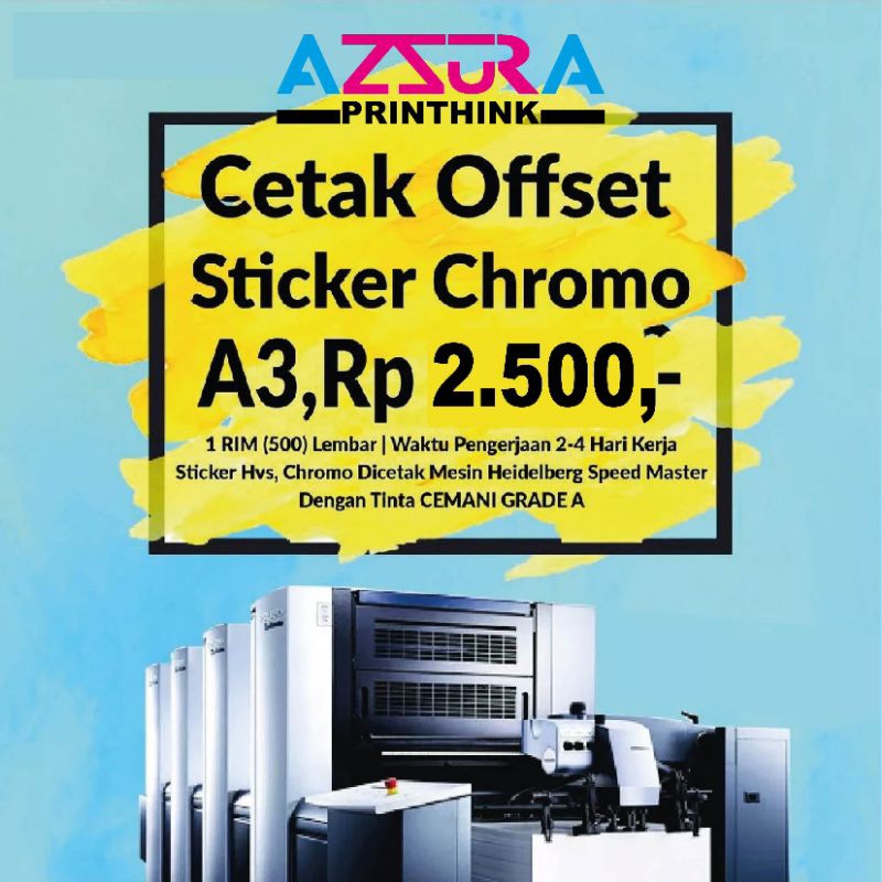 MINIMAL Print A3 Size Chromo Offset สติ๊กเกอร์สั่งขั้นต่ํา 1 รีม