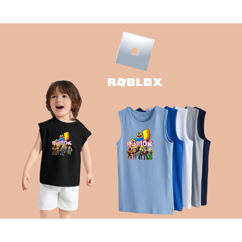 HNM KIDS ROBLOX MOTIF VEST TOP / เสื้อกล้ามหวีผ้าฝ้าย Unisex (1-12 ปี)