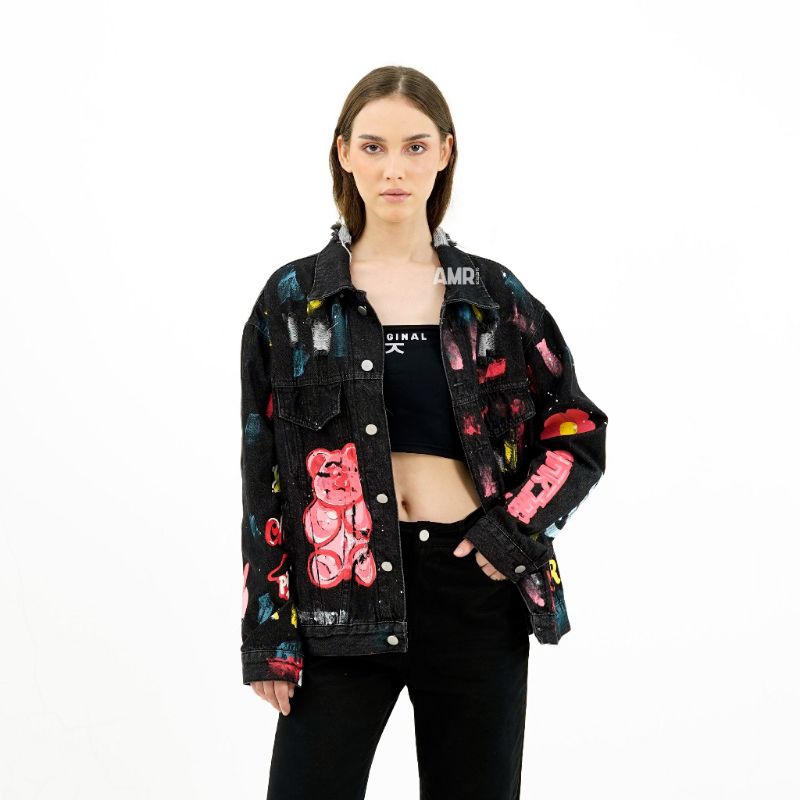 AMR BIRTHDAY 2582 - OVERSIZED TOXIC JEANS JACKET ผลิตภัณฑ์ Amr ดั้งเดิม