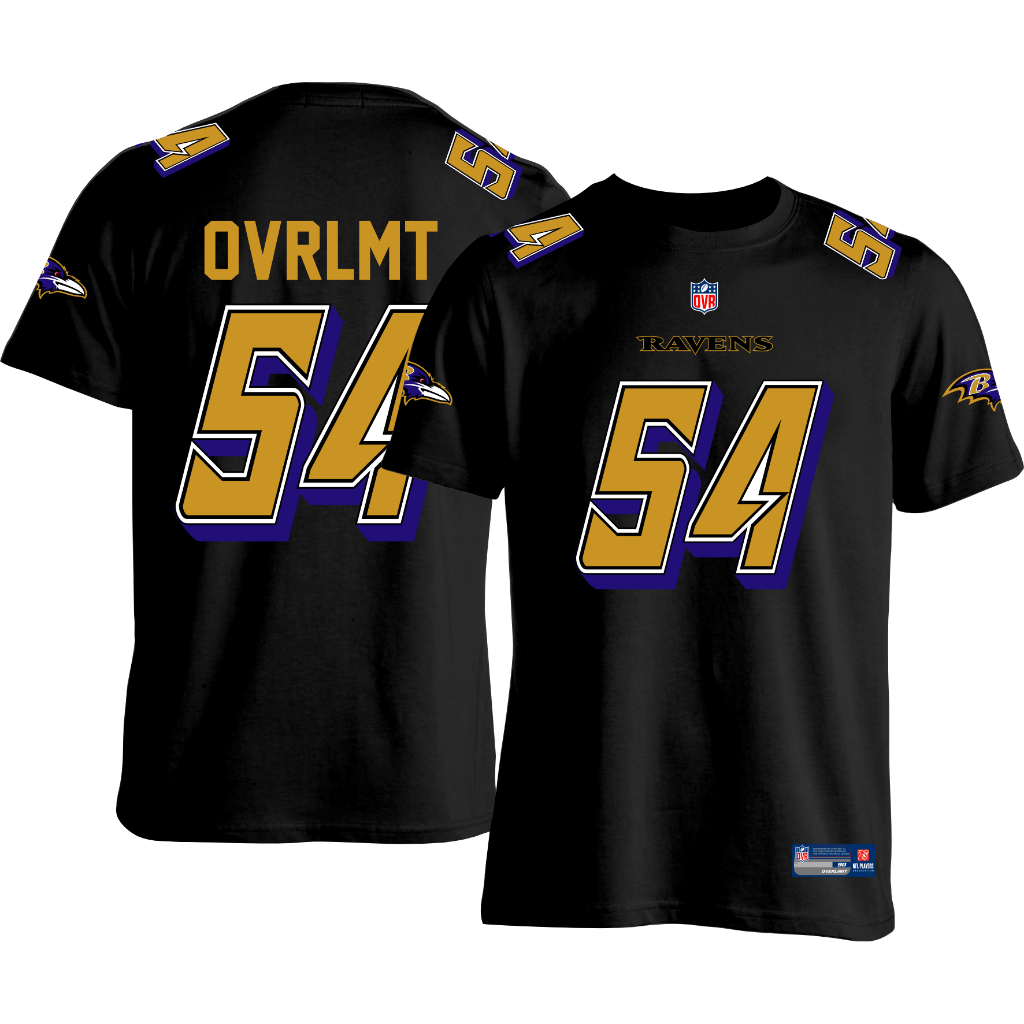 OVERLIMIT BALTIMOR RAVENS TSHIRT เสื้อยืดฟุตบอลอเมริกัน | เสื้อยืดโอเวอร์ไซส์ | สตรีทแวร์ | BALTIMOR