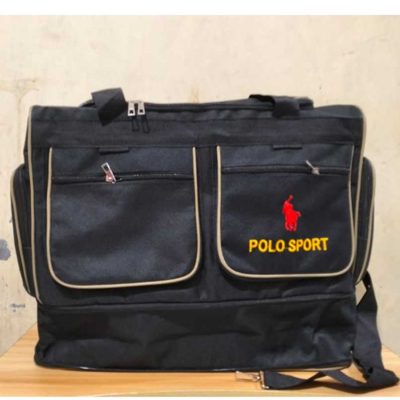 Zytra Store Tiered Clothing Bag Polo Sport Travelbag Polo Sport Black Plain 2 กระเป๋า 1