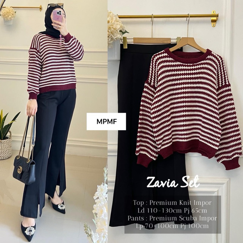 NO CANCEL• Zavia Set by MPMF• ชุดกางเกงผ้าถัก