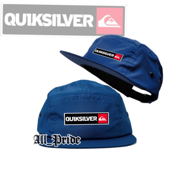 Quiksilver หมวก 5 แผง - หมวก Snapback ห้าแผง - หมวกกลางแจ้งเซิร์ฟลําลองสําหรับผู้ชายและผู้หญิงห้าแผง